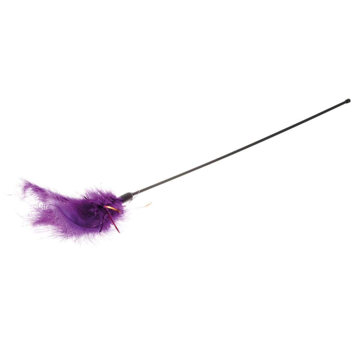 Дразнилка для кошек ZooOne с пером, фиолетовая, 30 см