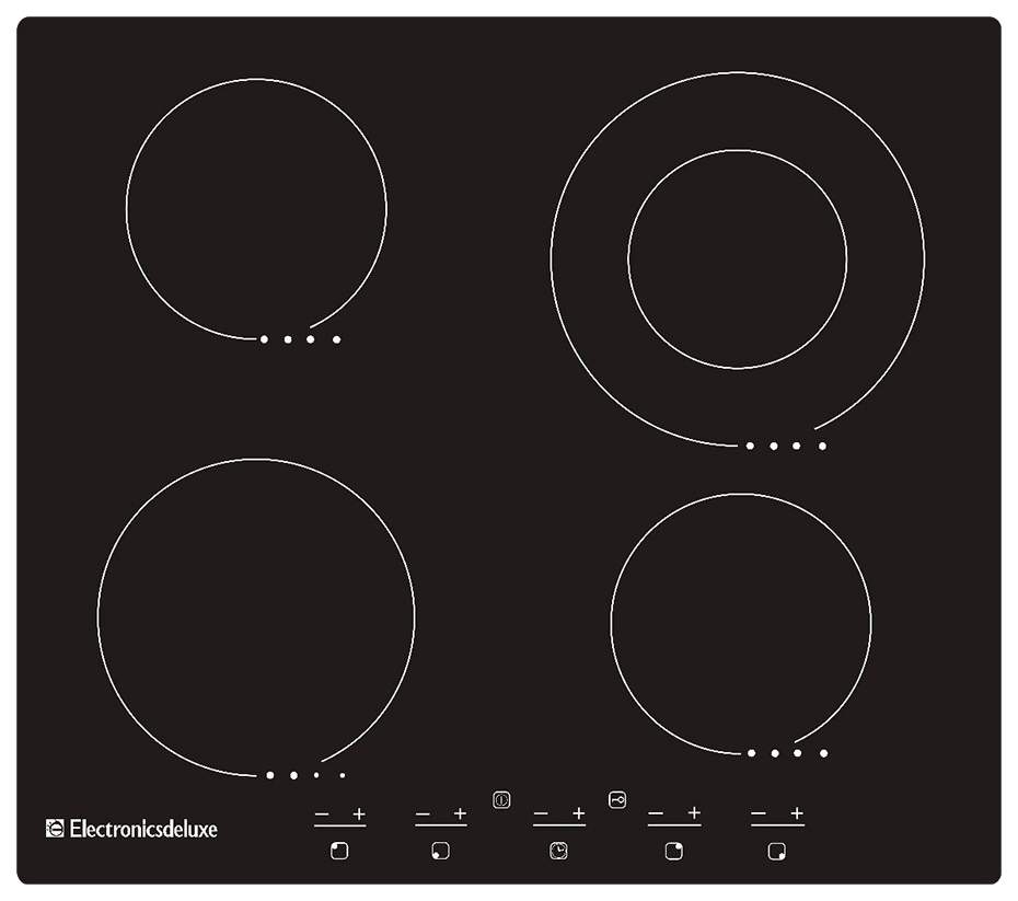 Электрическая варочная панель de Luxe 595204.03 ЭВС. Electronicsdeluxe варочная панель электрическая поломки и устранение. Разница в варочных панелях в 1 см. Электрониксделюкс логотип.