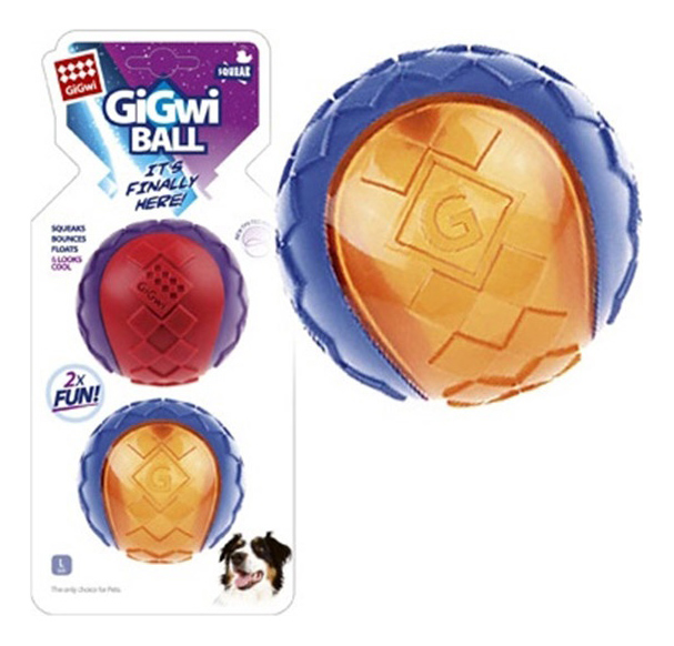 Игрушка-пищалка для собак GiGwi Два мяча, длина 8 см