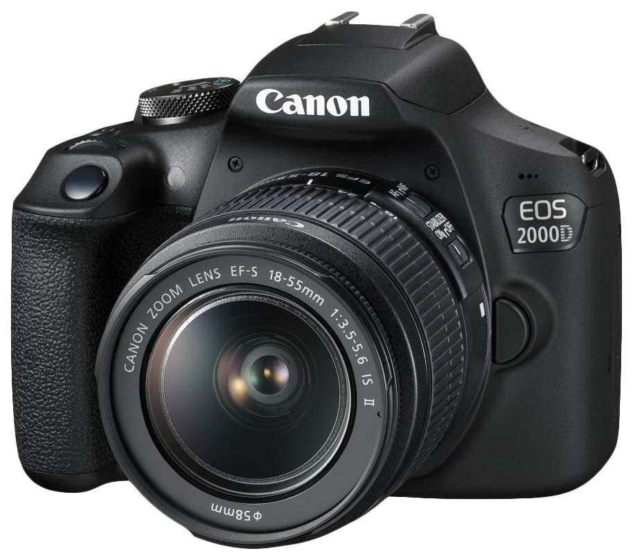 Фотоаппарат зеркальный Canon EOS 2000D EF-S 18-55mm IS II Black, купить в Москве, цены в интернет-магазинах на Мегамаркет