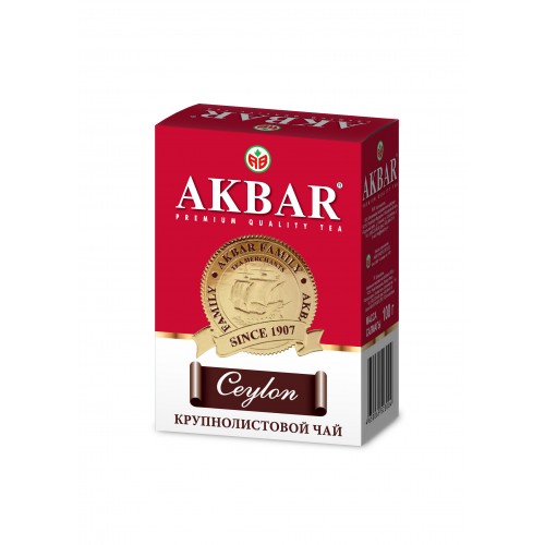  Чай черный листовой Akbar ceylon с медалью 100 г 