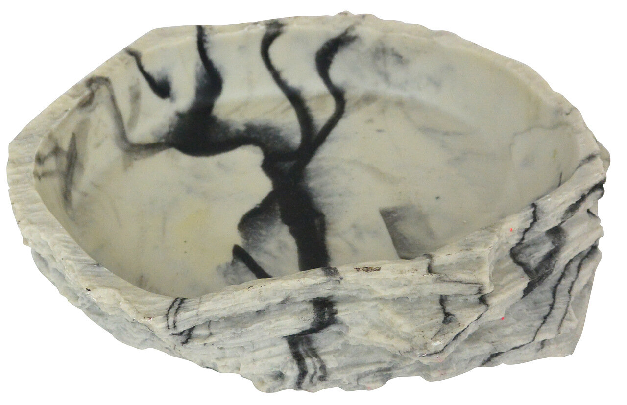 Кормушка-поилка для рептилий LUCKY REPTILE Granite, серая, 15 х 12 х 3 см