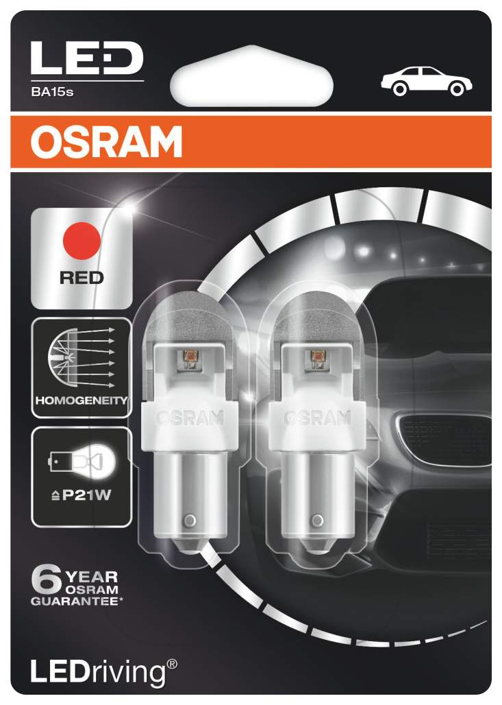 Лампа светодиодная автомобильная OSRAM 2W 12V BA15S P21W (7556R-02B)