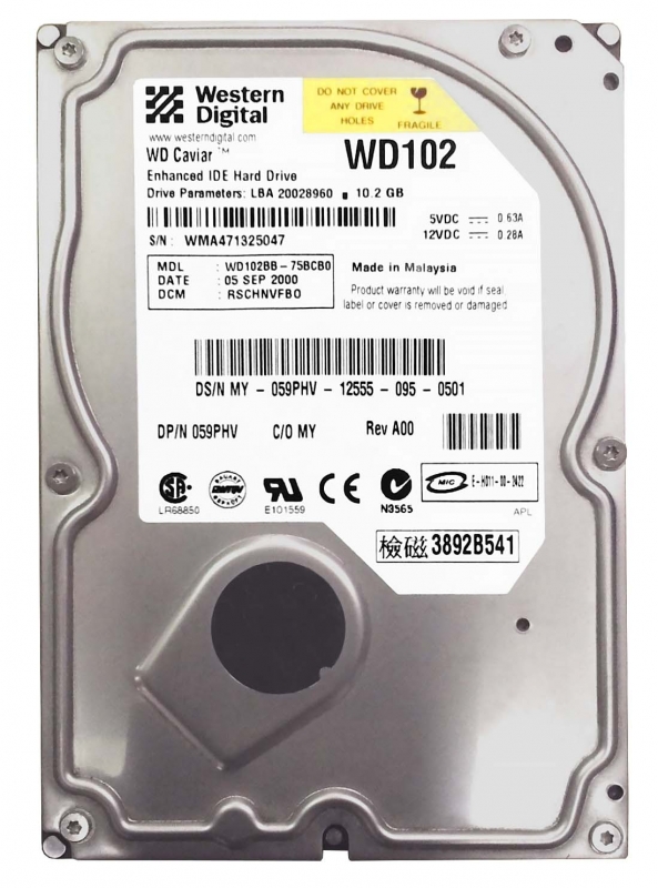 Жесткий диск Western Digital WD102BB 10Gb 7200 IDE 3.5" HDD - купить в DSP-SHOP. RU NEW, цена на Мегамаркет