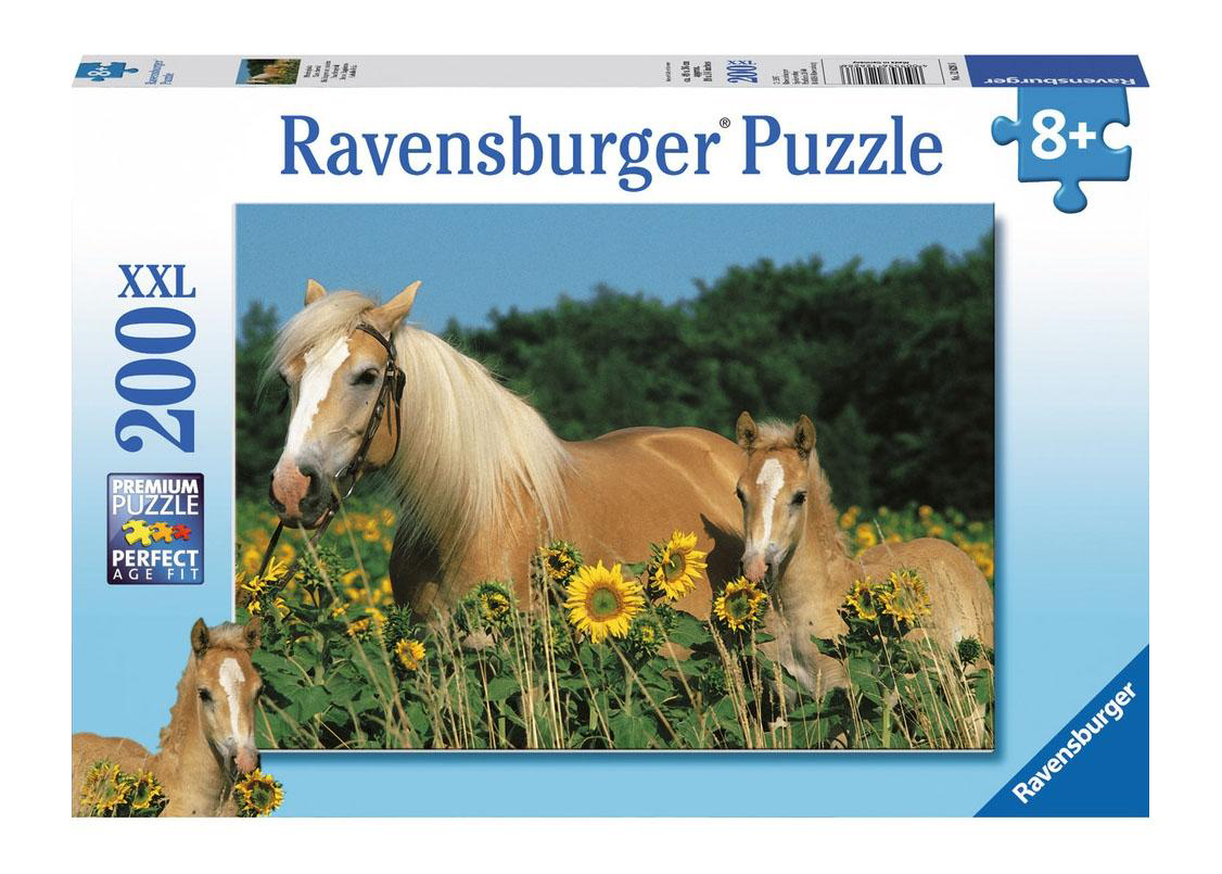 Лошади Ravensburger Puzzle. Пазл лошадь 500. Пазл Ravensburger лошади в подсолнухах (12628), 200 дет.. Пазл "лошади", 200 элементов.