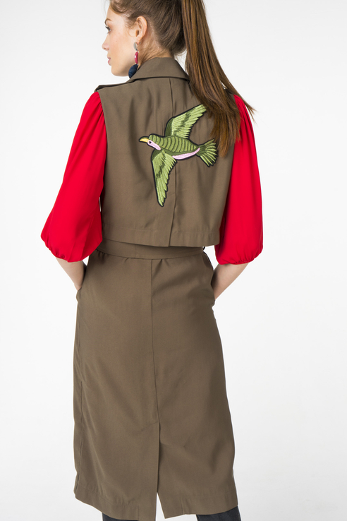 Жилет женский T-Skirt SS17-14-0411-FS зеленый 44 RU