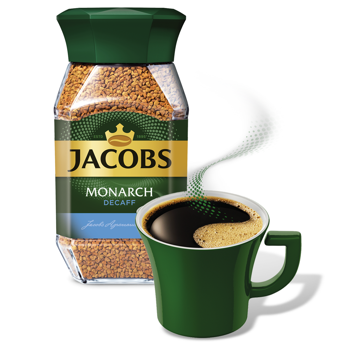 Кофе Jacobs monarch decaff натуральный растворимый сублимированный 95 г