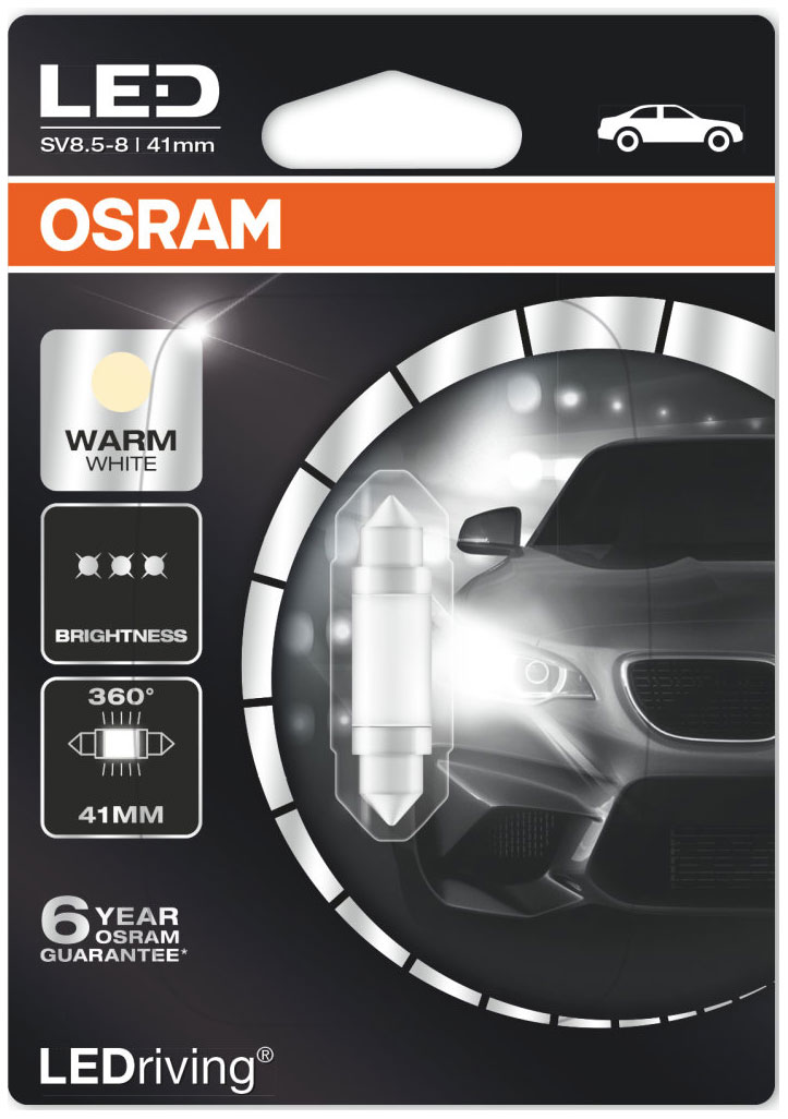 Лампа светодиодная автомобильная OSRAM 12V 1W 12V SV8.5-8 (6499WW-01B)