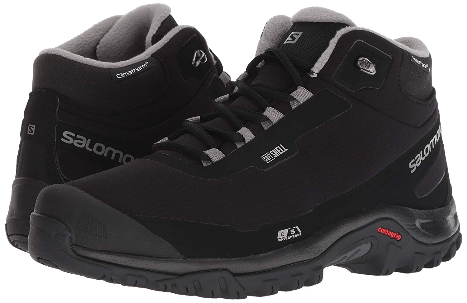 Ботинки Salomon Shelter CS WP L40472900, black/black/frost gray, 11 UK -купить в Москве, цены на Мегамаркет