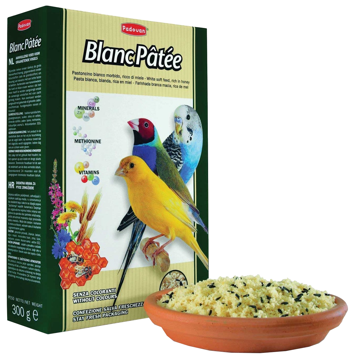 Основной корм Padovan  Blanc Patee, для экзотических птиц 300 г
