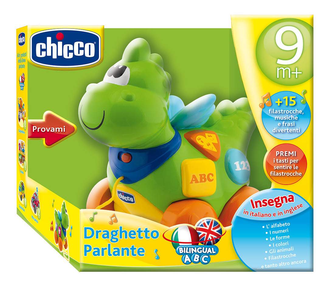 Игрушка Chicco Говорящий дракон на колесиках (Русский, Английский) 3880