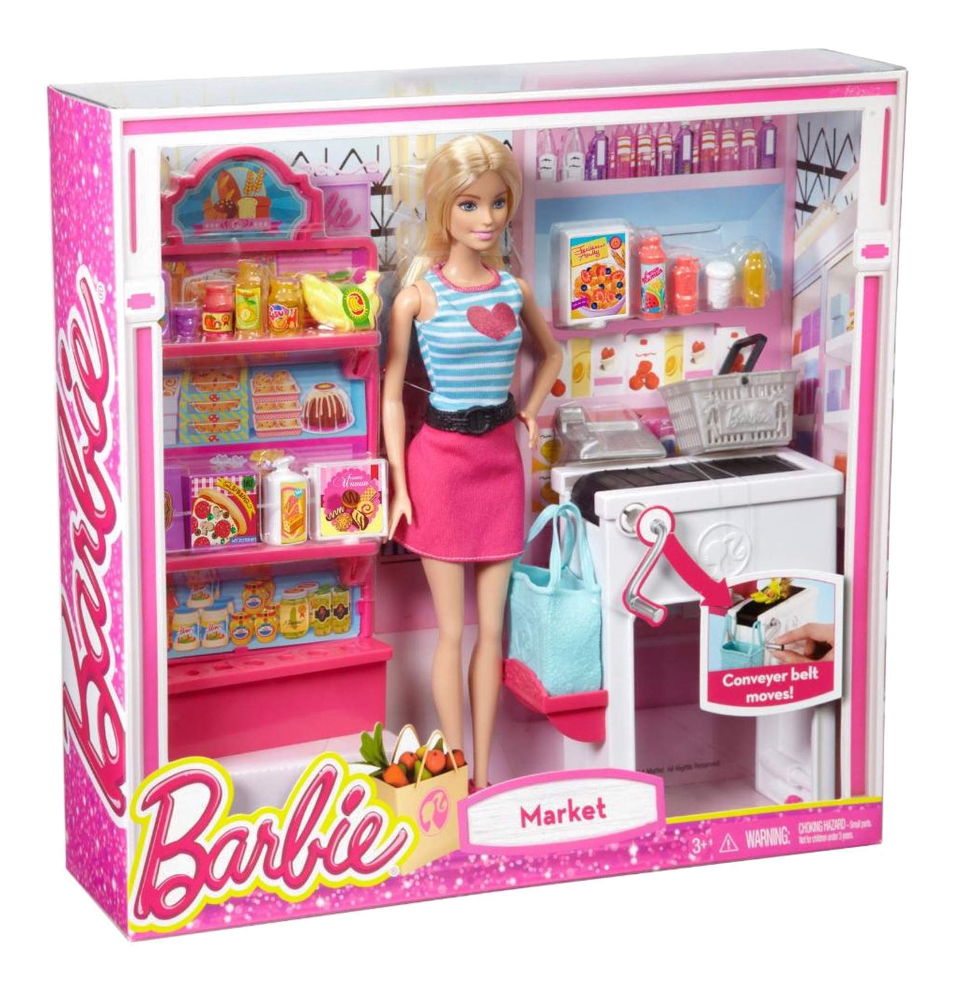 Куклы недорогие магазинов. Набор Barbie продуктовый магазин Малибу, 29 см, ckp77. Кукла Барби Mattel супермаркет.