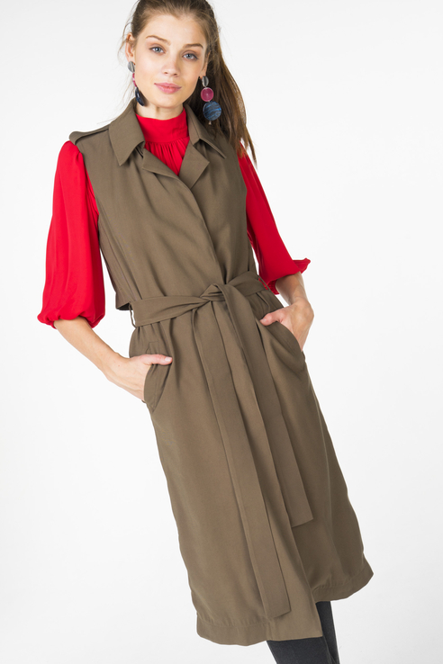 Жилет женский T-Skirt SS17-14-0411-FS зеленый 46 RU