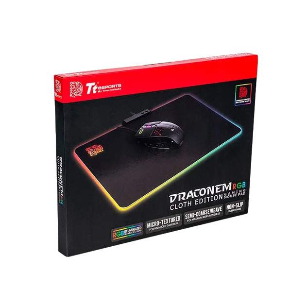 Игровой коврик для мыши Thermaltake eSPORTS Draconem RGB Cloth Edition (MP-DCM-RGBSMS-01)