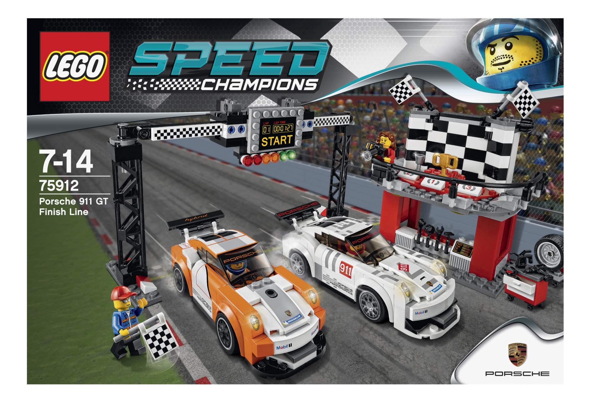 Купить конструктор LEGO Speed ChampionsФинишная линия гонки Porsche 911 GT  (75912), цены на Мегамаркет | Артикул: 100000075755