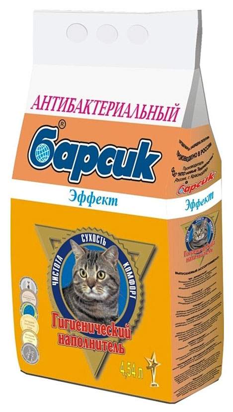 Впитывающий наполнитель для кошек Барсик Эффект бентонитовый, 3.1 кг, 4.54 л