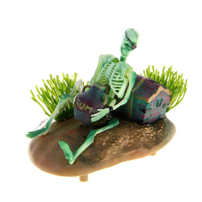Распылитель для аквариума Penn-Plax Скелет с кувшином в виде декорации, пластик