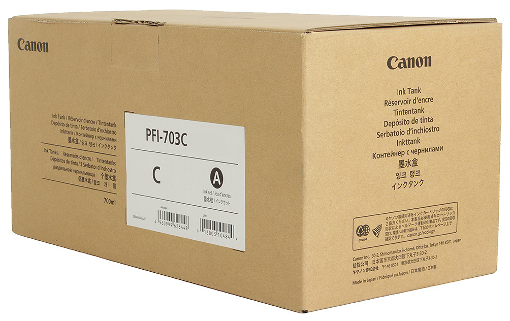 Картридж для струйного принтера Canon PFI-703 C голубой, оригинал, купить в  Москве, цены в интернет-магазинах на Мегамаркет