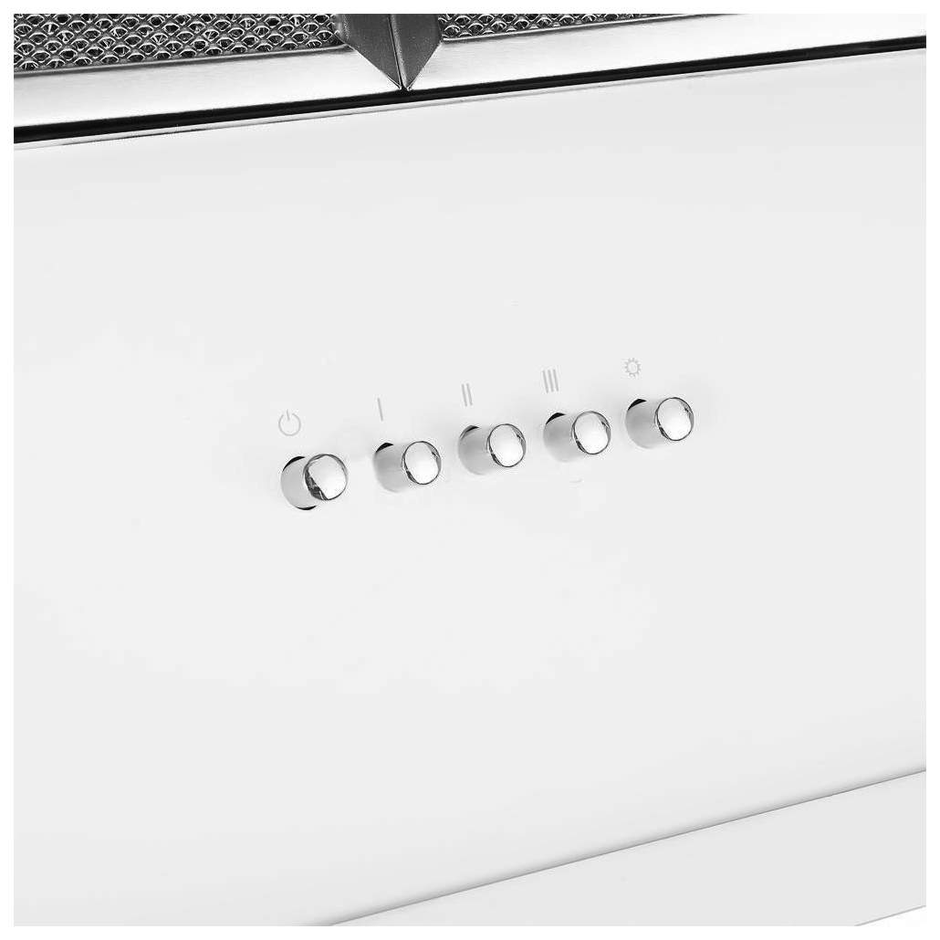 Krona irida 900 white push button вытяжка наклонного дизайна белый белое стекло