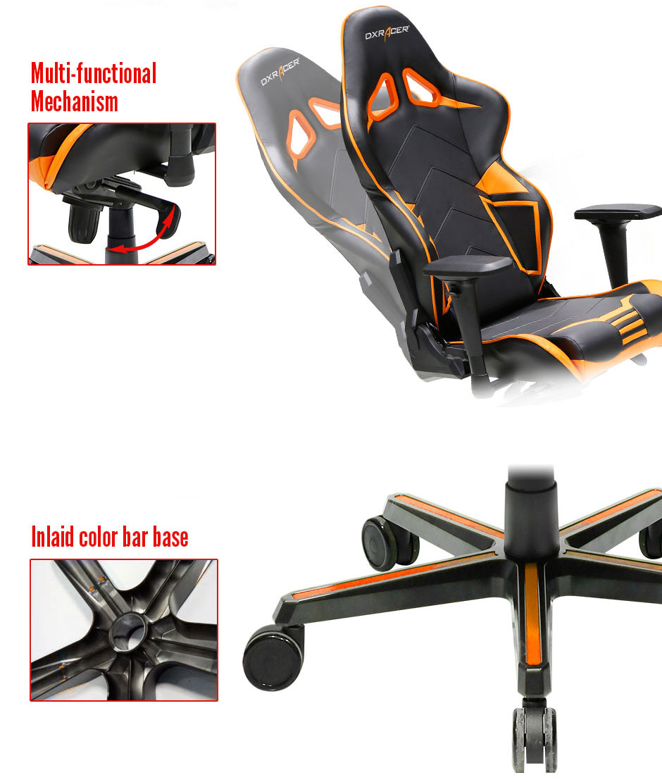 Кресло компьютерное игровое dxracer racing oh rv131 nw