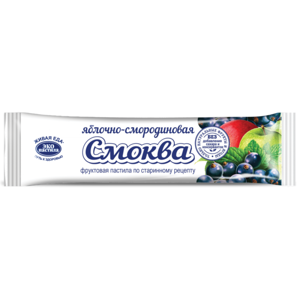 Смоква Эко пастила яблочная со смородиной 30 г – купить в Москве, цены в  интернет-магазинах на Мегамаркет