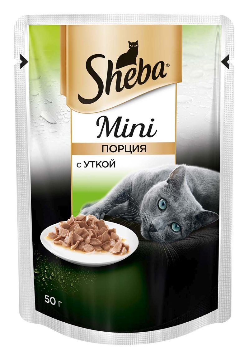 Влажный корм для кошек Sheba Mini c уткой, 33 шт по 50г