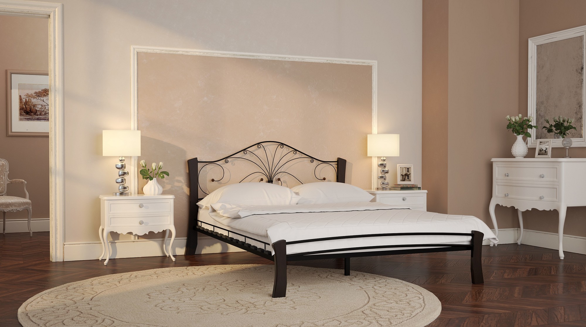 Кровать полутораспальная Форвард Фортуна 4 140х200 см, черный/коричневый