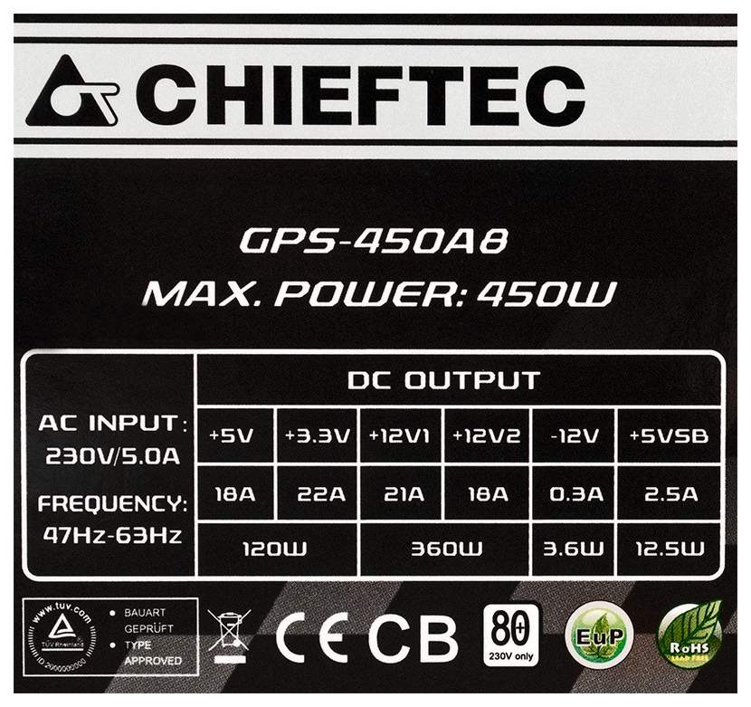 Chieftec gps 450a8 схема