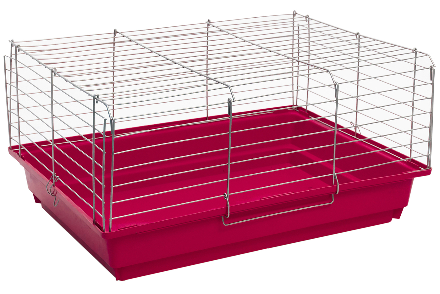 Клетка для кроликов PetTails, складная, шаг прута 22мм, 58*40*30см, рубиновый, хром