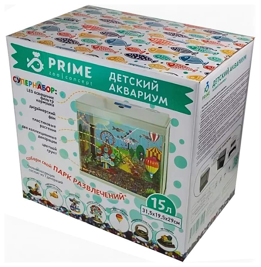 Аквариум prime. Детский аквариум Prime 15л. Prime аквариум Prime, 15л,. Аквариум Prime парк развлечений 15л. Аквариум Prime 15л, led, белый.