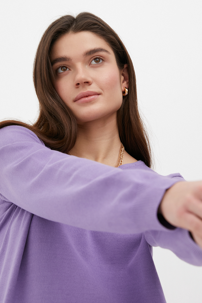 Пуловер женский Finn Flare BAS-10120 фиолетовый XS
