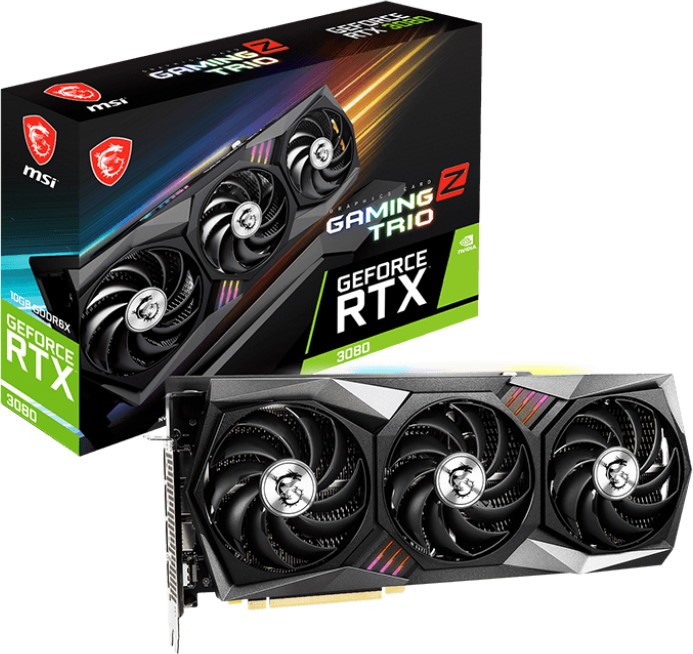 Видеокарта MSI NVIDIA GeForce RTX 3080 Gaming Z TRIO LHR, купить в Москве, цены в интернет-магазинах на Мегамаркет