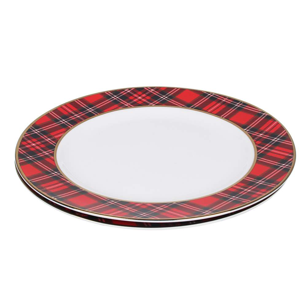 Набор тарелок MILLIMI Шотландка 25см, 2шт, костяной фарфор