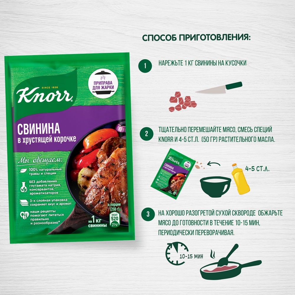 Приправа для свинины Knorr хрустящая корочка 30 г – купить в Москве, цены в  интернет-магазинах на Мегамаркет