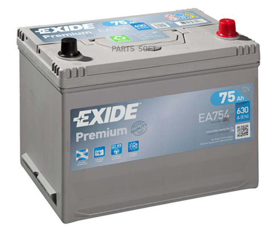 Купить eXIDE Аккумулятор EXIDE EA754, цены на Мегамаркет | Артикул: 100046521582