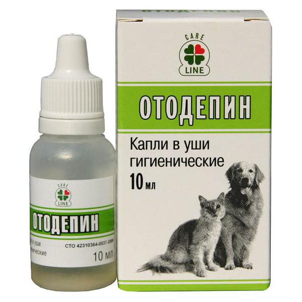 Ушные капли для кошек и собак VEDA Отодепин с экстрактом хвои, 10 мл