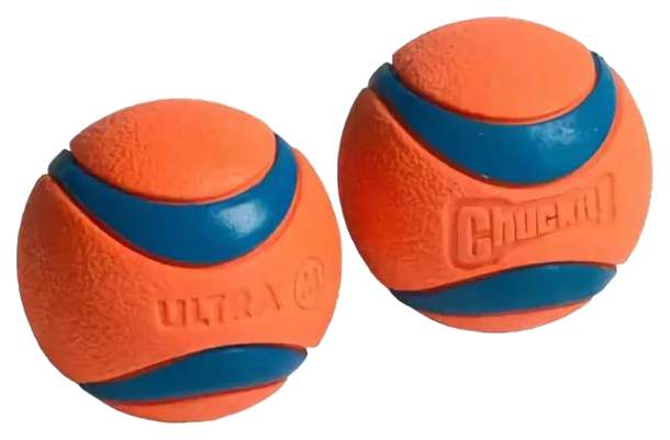 Апорт для собак Chuckit Ultra Ball 2-pk, оранжевый, длина 17 см, 2 шт