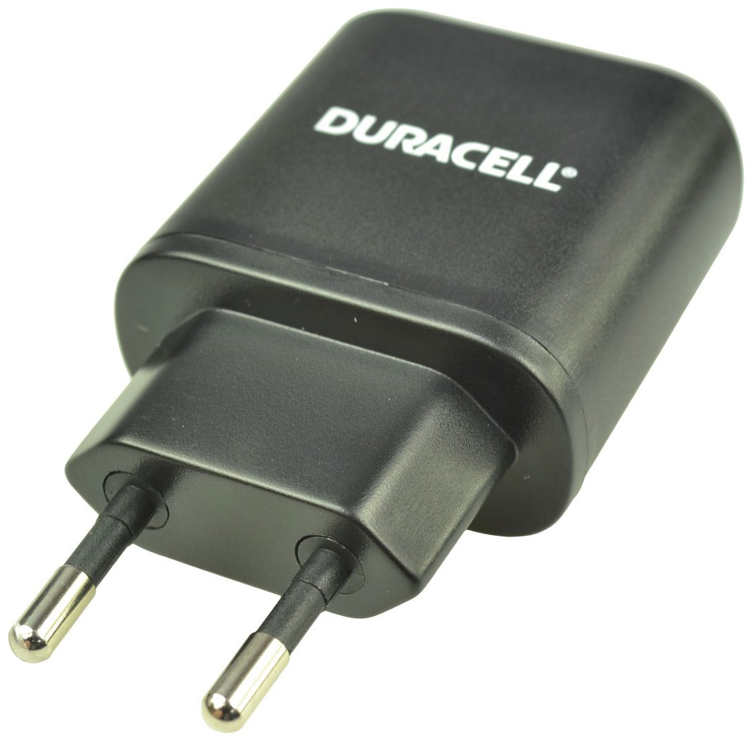 Сетевое зарядное устройство Duracell DRACUSB6-RU, 1xUSB; 1xUSB Type-C, 3 A, black