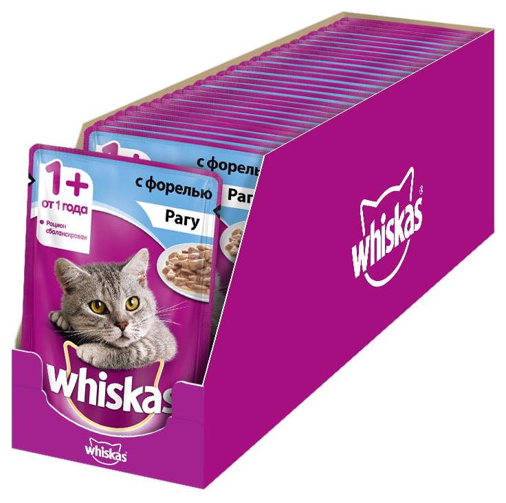 Влажный корм whiskas. Whiskas рагу с лососем 85 г. Вискас рагу с форелью 85г. Whiskas рагу с форелью (85 г).