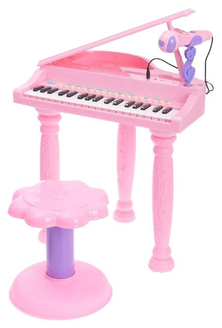 Купить пианино Розовая мечта с микрофоном и стульчиком, световые и звуковые эффекты Sima-Land, цены на Мегамаркет | Артикул: 100025589862