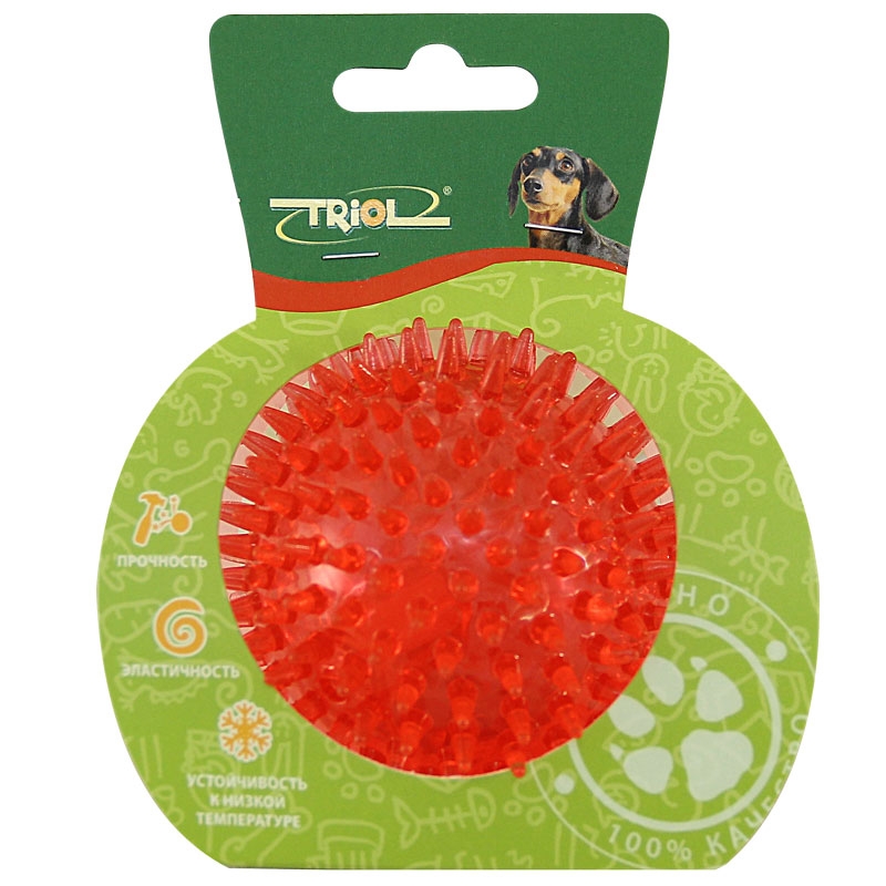 Апорт для собак Triol Мяч-еж из резины, в ассортименте, 8,2 см