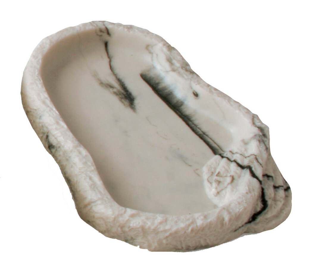 Кормушка-поилка для рептилий LUCKY REPTILE Granite, серая, 13 х 9,5 х 1,8 см