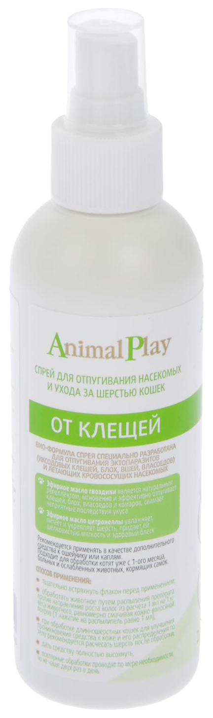 Спрей для кошек против клещей, блох, вшей, власоедов Animal Play, 200 мл