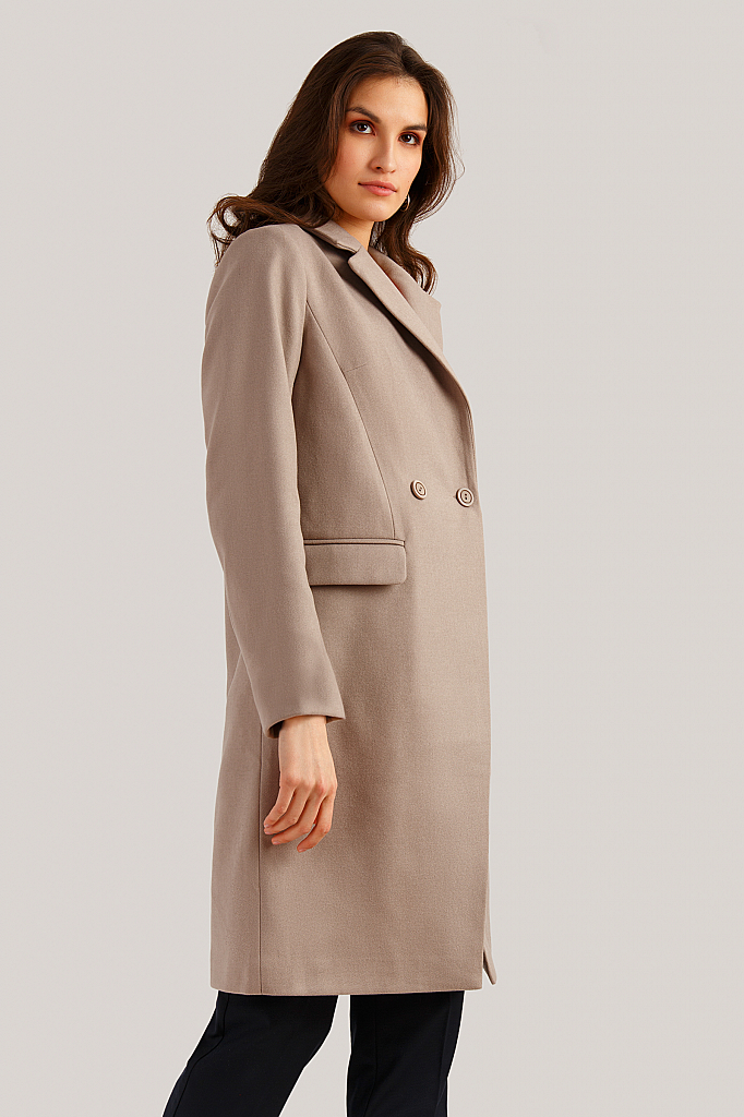 Пальто женское Finn Flare B19-11007 коричневое S