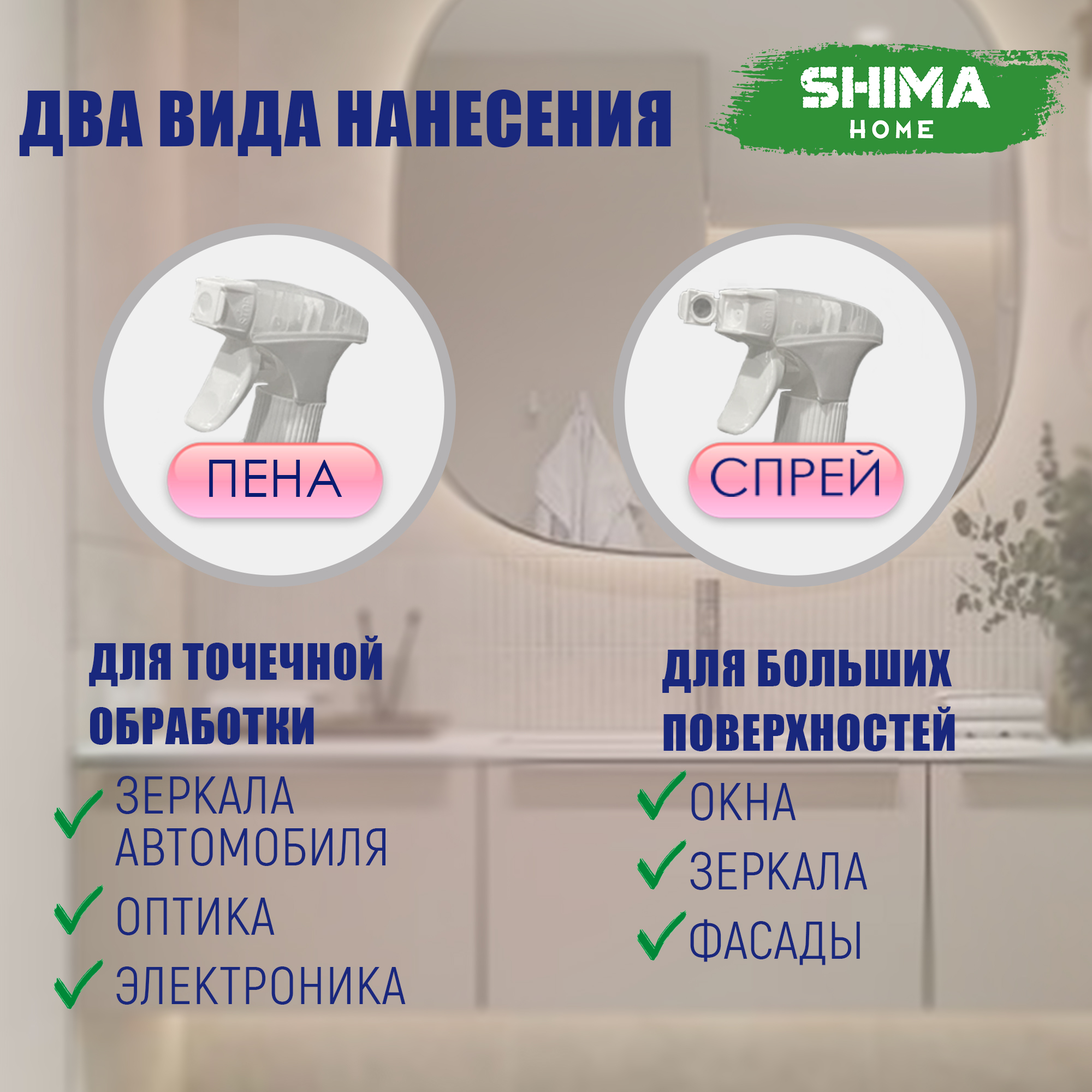 Очиститель стекол и зеркал SHIMA HOME GLASS MIRROR, 1000 мл купить в  интернет-магазине, цены на Мегамаркет