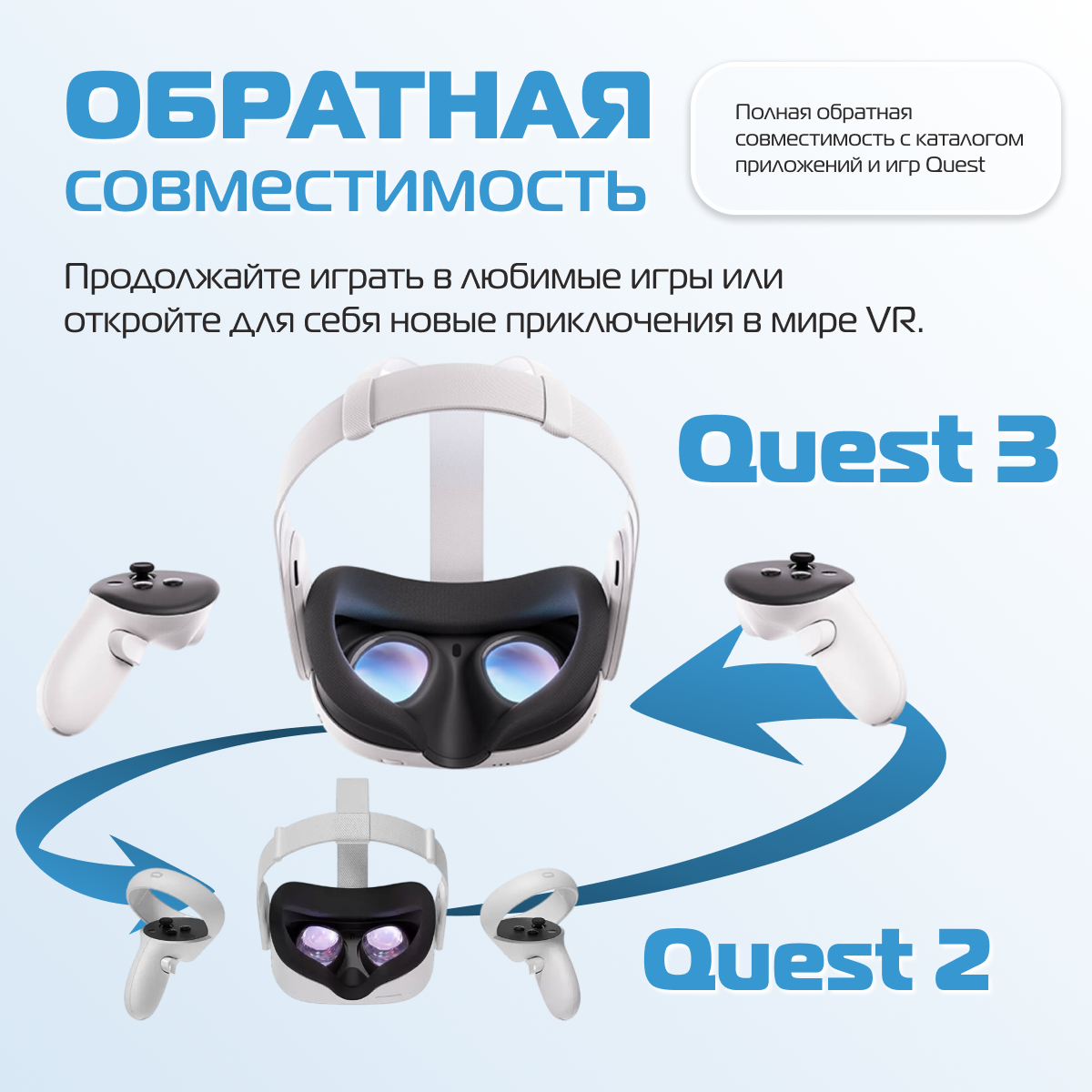 Очки виртуальной реальности (VR шлем) Oculus Quest 3 512 Gb, купить в  Москве, цены в интернет-магазинах на Мегамаркет