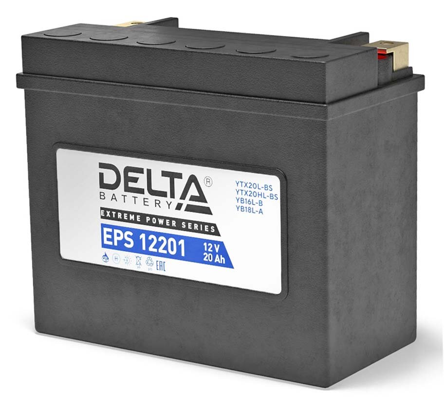 Аккумулятор DELTA Battery AGM EPS 20 А/ч Обратная 176x87x154 EN320 А EPS 12201 - купить в Москве, цены на Мегамаркет | 100048933778