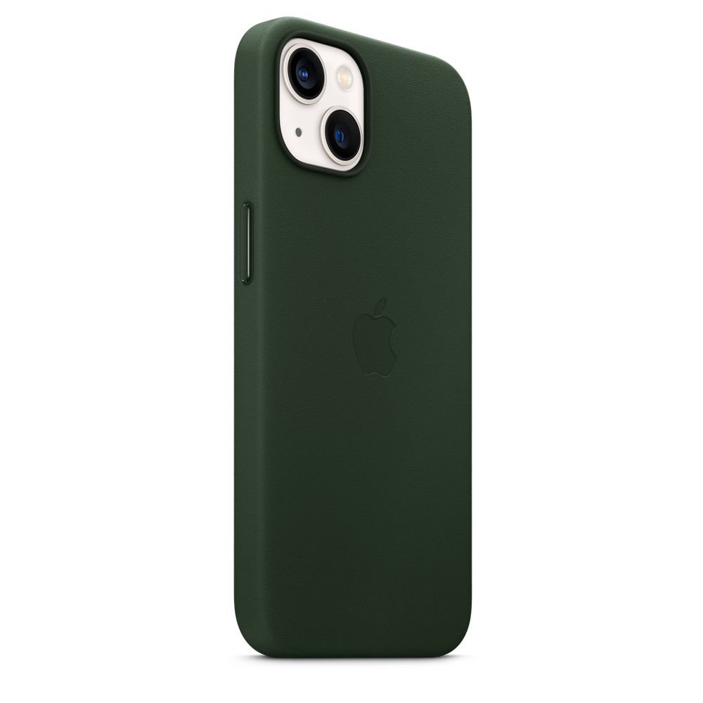 Чехол Apple для iPhone 13 Leather Case MagSafe Sequoia Green (MM173ZE/A),  купить в Москве, цены в интернет-магазинах на Мегамаркет