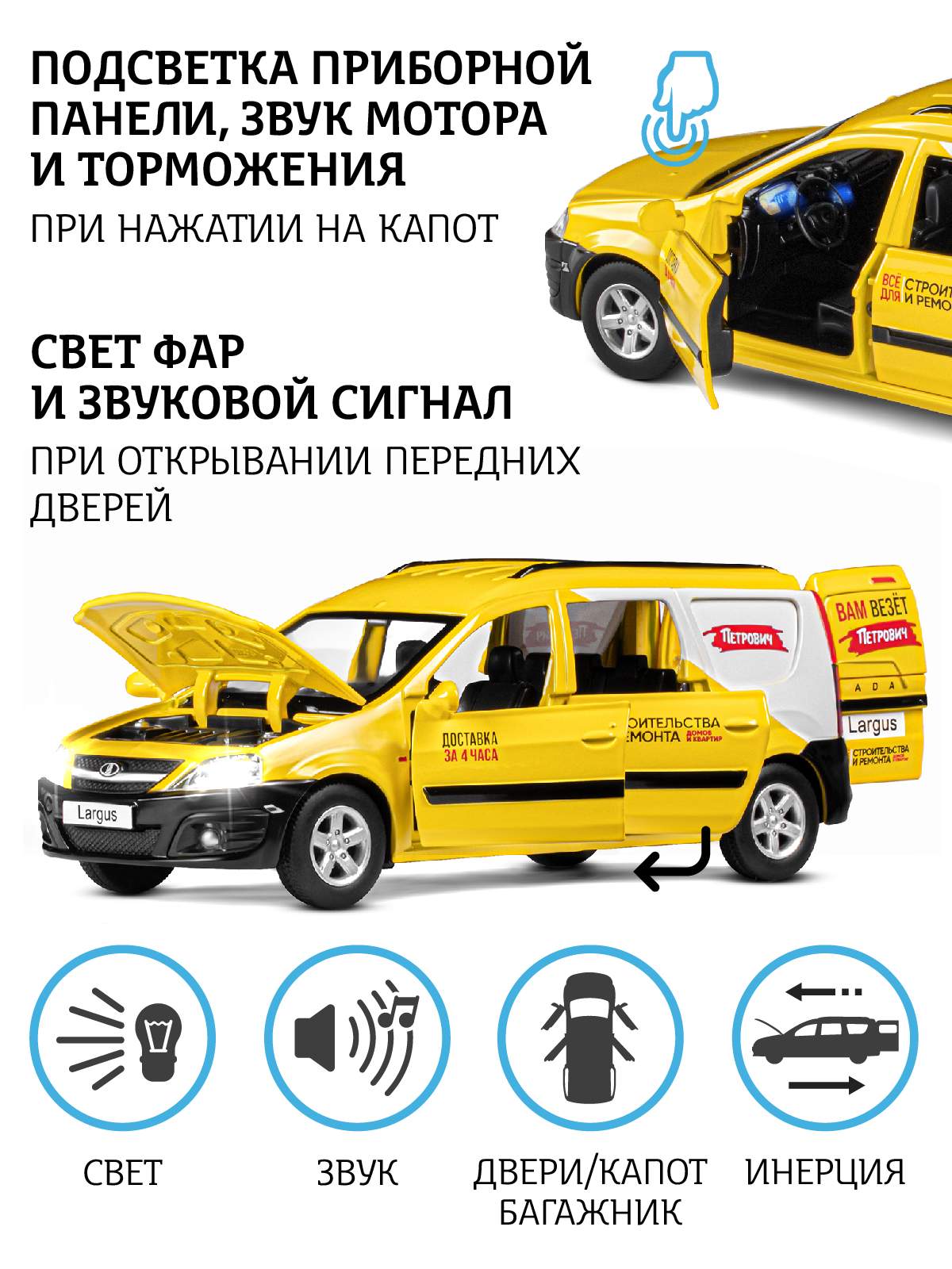 Купить машинка металлическая Автопанорама LADA LARGUS Петрович, М1:24,  JB1251514, цены на Мегамаркет | Артикул: 600009928981