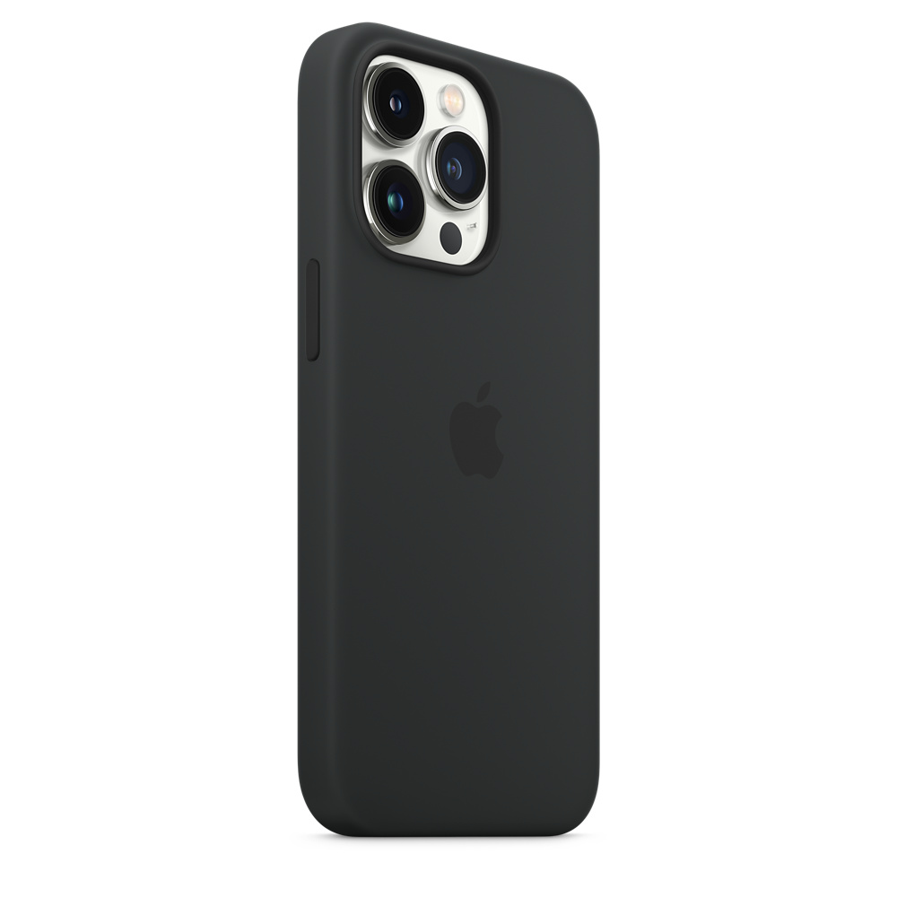 apple iphone 13 pro silicone case with magsafe midnight